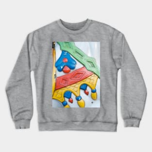 Whimsical Carousel Texture Yellow Crewneck Sweatshirt